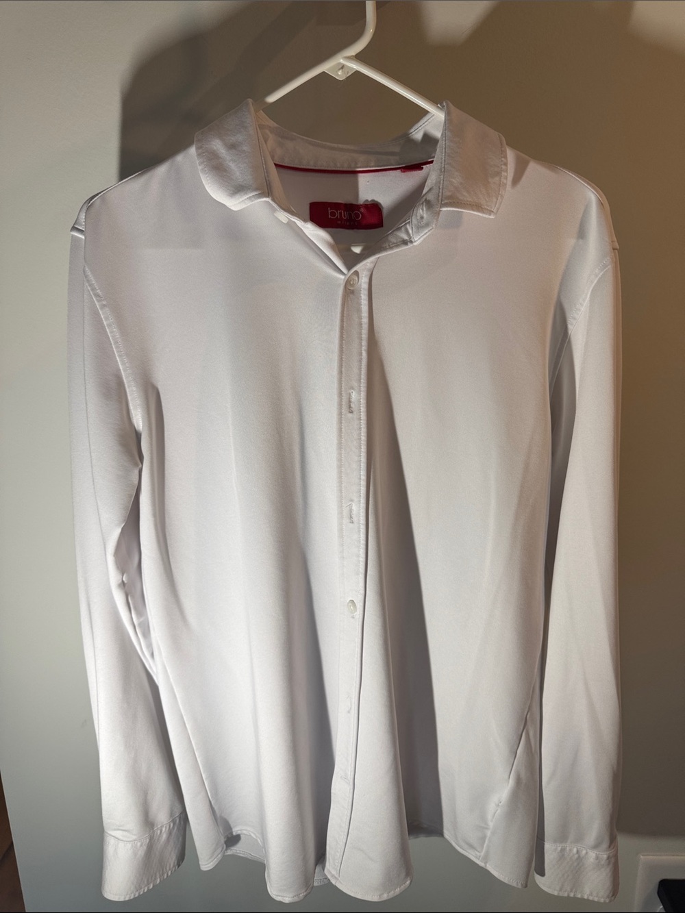 bruno Men’s White Lightweight Shirt Jacket